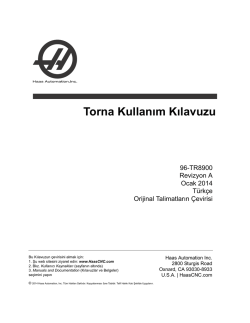 Torna Kullanım Kılavuzu - Haas Automation® Resource Center