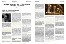 MİMArİ AYDINLATMA TAsArIMININ EvrİLME HİkAYEsİ