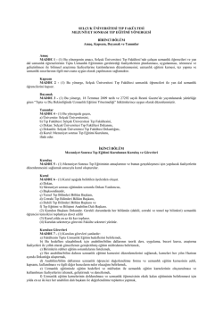 SELCUK &Uuml;NİVERSİTESİ - Sel&ccedil;uk &Uuml;niversitesi Tıp Fak&uuml;ltesi