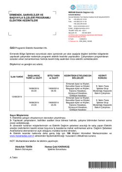 Programlı Elektrik Kesintileri Hk.
