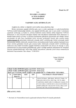 &Ouml;rnek No: 25* T.C. İSTANBUL ANADOLU 14