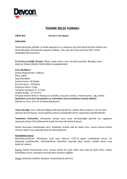 TEKNİK BİLGİ FORMU - Metsan Yapıştırıcı