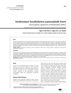 Keratinizasyon bozukluklarının paraneoplastik &ouml;nemi