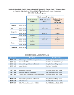 End&uuml;stri M&uuml;hendisliği Tezli Y. Lisans, M&uuml;hendislik Y&ouml;netimi II