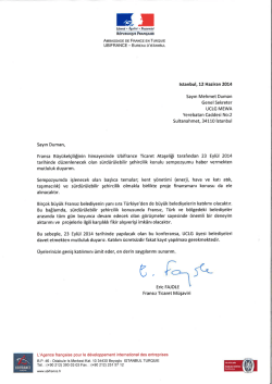 AMBAssADE DE FRANCE EN TURQUIE - UCLG-MEWA