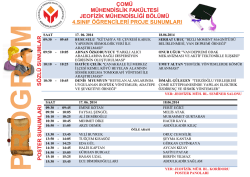 &ccedil;om&uuml; m&uuml;hendislik fak&uuml;ltesi jeofizik m&uuml;hendisliği b&ouml;l&uuml;m&uuml; 4.sınıf