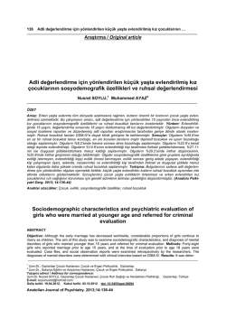 Adli değerlendirme i&ccedil;in y&ouml;nlendirilen k&uuml;&ccedil;&uuml;k yaşta