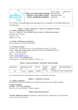 &Uuml;R&Uuml;N G&Uuml;VENLİK BİLGİ FORMU VİOLEX V