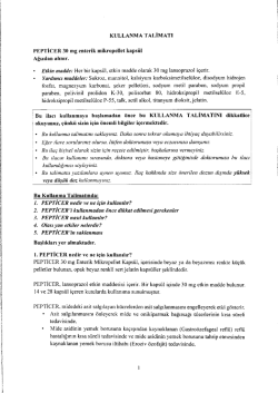 KULLANMA TALİMATI PEPTİCER 30 mg enterik mikropellet kaps&uuml;l