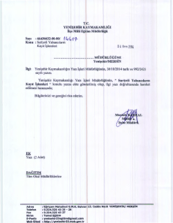 İl&ccedil;e Milli Eğitim M&uuml;d&uuml;rl&uuml;ğ&uuml; Yazısı