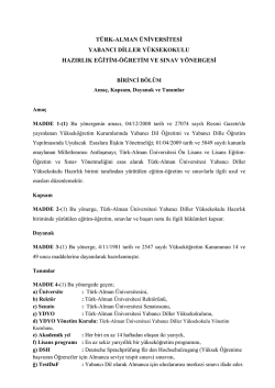 Yabancı Diller Yüksekokulu Hazırlık Eğitim