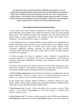 İmar Hukuku Dersine İlişkin Vize &Ouml;ncesi Hatırlatma Notları İ&ccedil;in