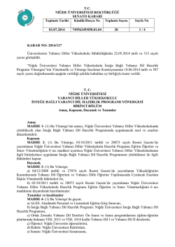 İsteğe Bağlı Hazırlık Programı Y&ouml;nergesi