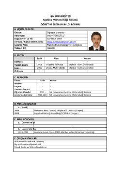 Türkçe CV - Işık Üniversitesi