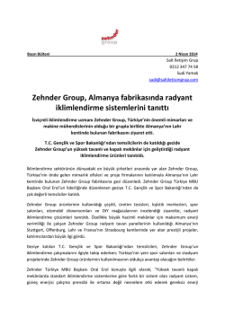 Zehnder Group, Almanya fabrikasında radyant