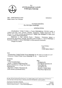 M&uuml;d&uuml;rl&uuml;ğ&uuml;m&uuml;z&uuml;n konu ile ilgili 02/06/2014 tarih ve 2215936 sayılı