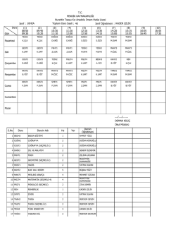 Kavakpınar Sınıf Ders Programı