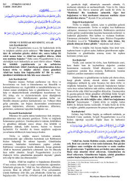 T&ouml;vbe ve İstiğfar Mevsimi &Uuml;&ccedil; Aylar