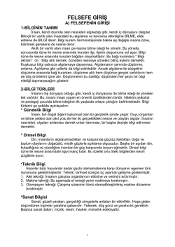 FELSEFE GİRİŞ - Dindersi.tk