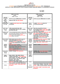 Şubat Ayı Et&uuml;t Programı