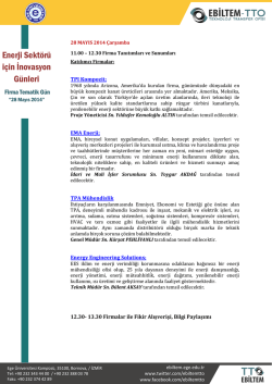 Enerji Sekt&ouml;r&uuml; i&ccedil;in İnovasyon G&uuml;nleri