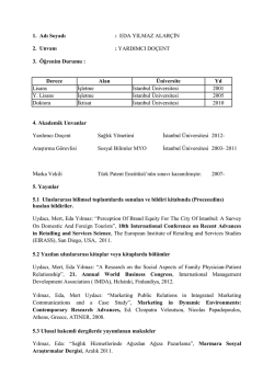 eda yılmaz alar&ccedil;in - İstanbul &Uuml;niversitesi