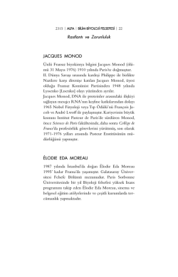 J. Monod, Rastlantı ve Zorunluluk