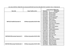 A011 MATS334 Diferansiyel Geometri II MAT