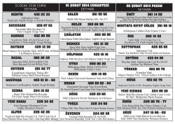 31 OCAK 2014 CUMA SEYHAN &sup1;1 0 1) .0!/&frac34; SEYHAN &sup1;1 0 , 6