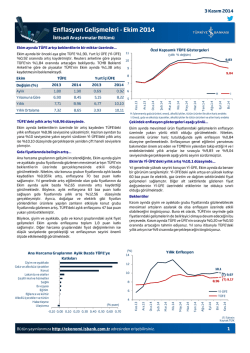 Enflasyon Gelişmeleri - Ekim 2014