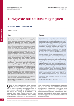 PDF İndir - T&uuml;rkiye Aile Hekimliği Dergisi