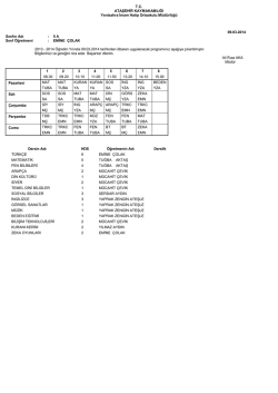 10.03.2014 sınıfların ders programları