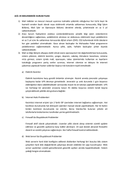 Acil ve beklenmedik durum planı