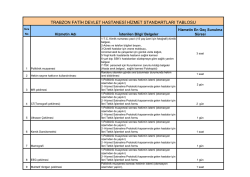 hizmet standartlarımız - fatih devlet hastanesi