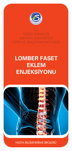 lomber faset eklem enjeksiyonu - Sakarya Eğitim ve Araştırma