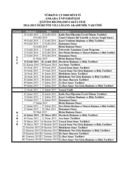 2014-2015 &ouml;ğretim yılı ebf akademik takvimi