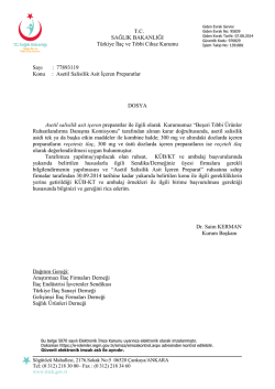 Asetil Salisilik Asit İ&ccedil;eren