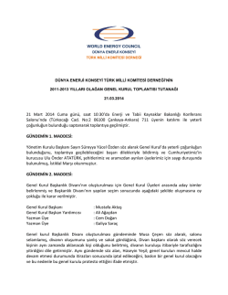 Genel Kurul Kararları Raporu 2011 - D&uuml;nya Enerji Konseyi T&uuml;rk Milli