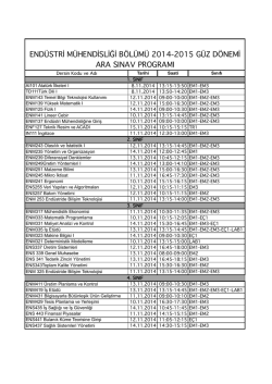end&uuml;stri m&uuml;hendisliği b&ouml;l&uuml;m&uuml; 2014