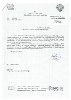 d&ouml;nem atamaları 2014 - Antalya İl Gıda Tarım ve Hayvancılık