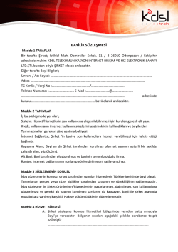 BAYİLİK S&Ouml;ZLEŞMESİ - KDSLtech Bilişim Hizmetleri