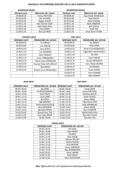 Anaokulu Veli Görüşme Randevu Çizelgesini Görüntülemek için