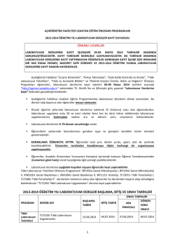 Laboratuvar Dersleri - Uzaktan Eğitim Programları Portalı
