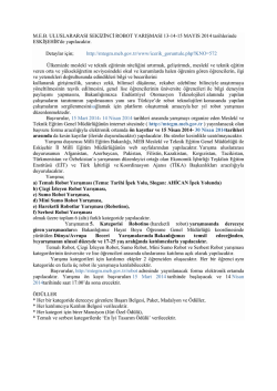 m.e.b. uluslararası sekizinci robot yarışması 13-14-15 mayıs