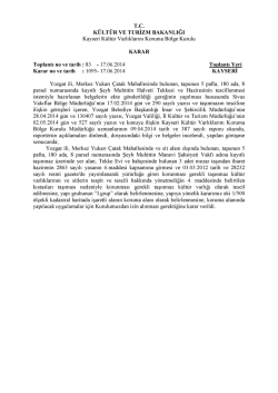 Yozgat-Merkez 5 Pafta 180 Ada 8 Parsel Sit Dışındaki Tekke Evi ve