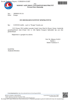 kongree - Fen Bilimleri Enstit&uuml;s&uuml;