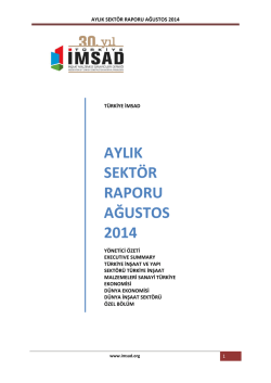 aylık sekt&ouml;r raporu ağustos 2014