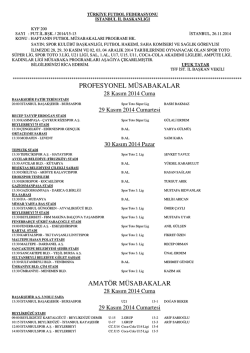 13.hafta m&uuml;sabaka b&uuml;lteni - T.F.F. İstanbul İl Başkanlığı