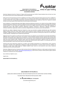 fax kapak sayfası - Işıklar Enerji Yapı Holding