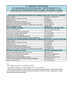 fen bilimleri enstit&uuml;s&uuml; 2014-2015 eğitim